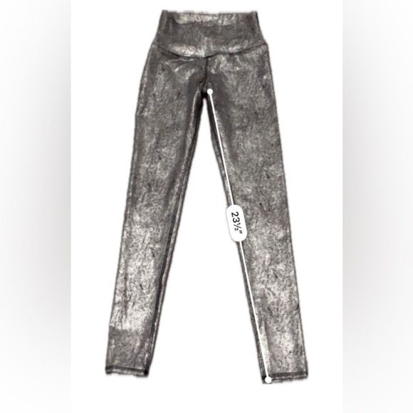 ALO Yoga Silver Metallic Airbrush Leggings S - Picture 8 of 9